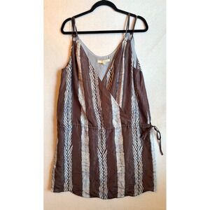 Banana Republic Heritage 100%‎ Silk Chevron Stripe Surplice Mini Dress L